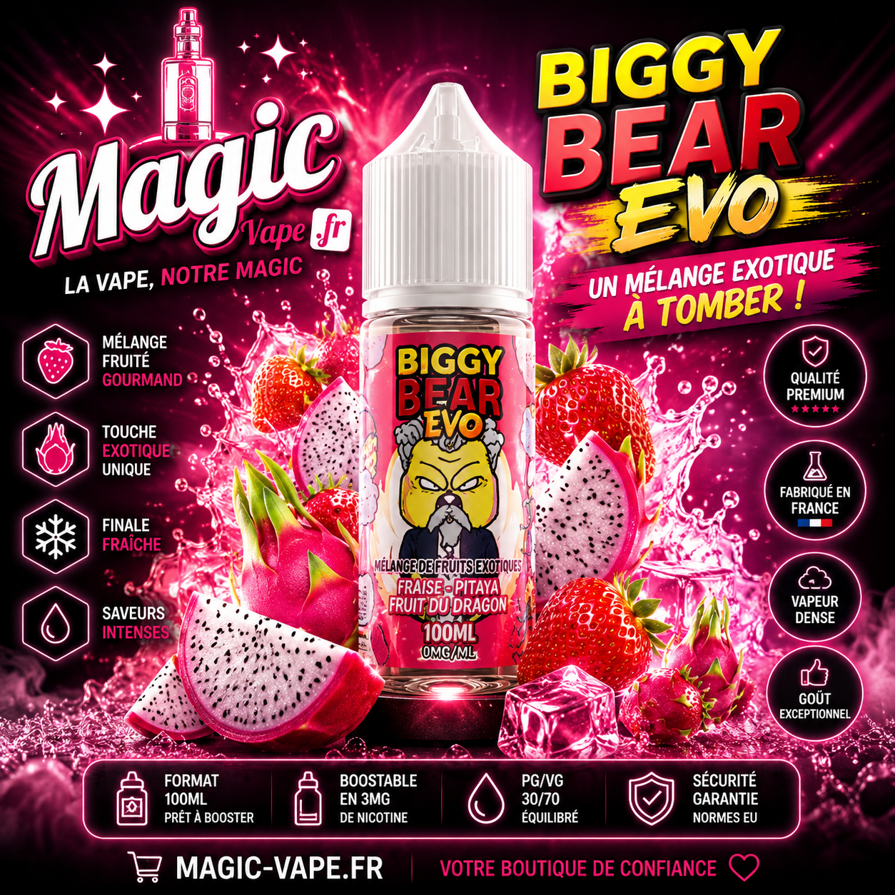 concentré sorbet fraise fruit du dragon biggy bear evo arôme diy fruité frais