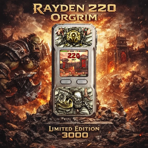 Mod Rayden 220 Orgrim Limited Edition BD Vape 1 mod rayden 220 orgrim limited edition bd vape box électronique 220w double accu 18650