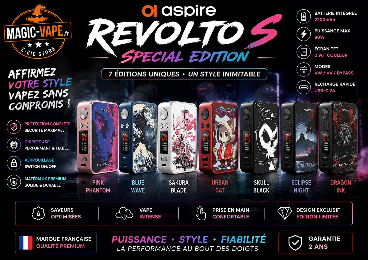 box revolto s special edition aspire 220w double accu 18650
