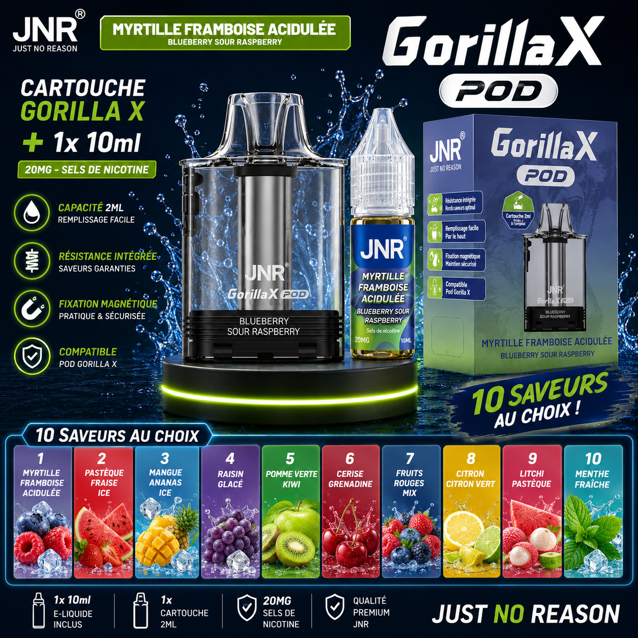 Cartouche Gorilla X + 1×10 Ml – 20 Mg – JNR