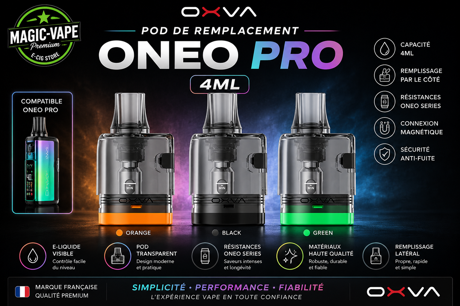 Pod De Remplacement ONEO Pro 4ml OXVA En Pack De 3
