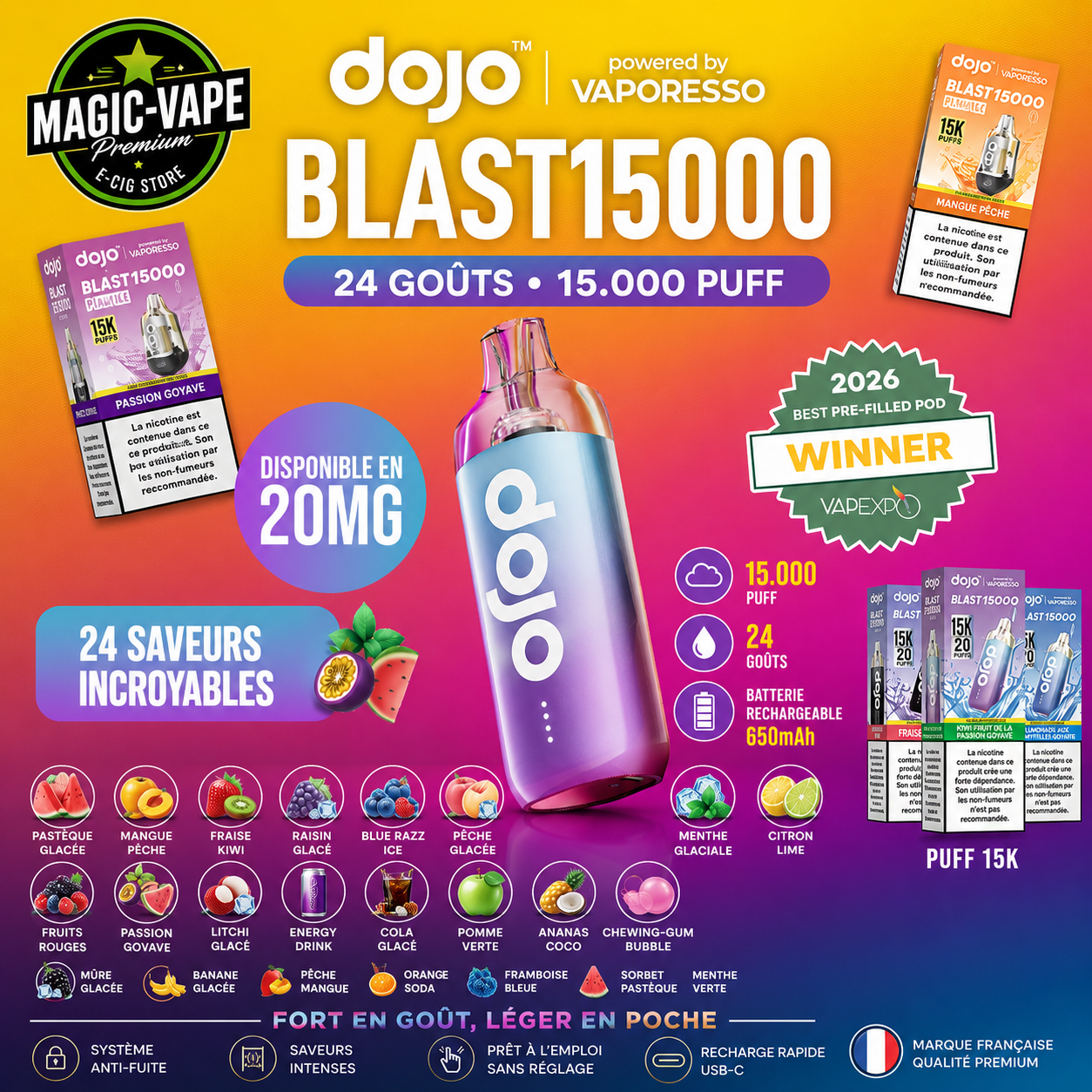 Puff Dojo Blast 15K 20mg – Dojo By Vaporesso