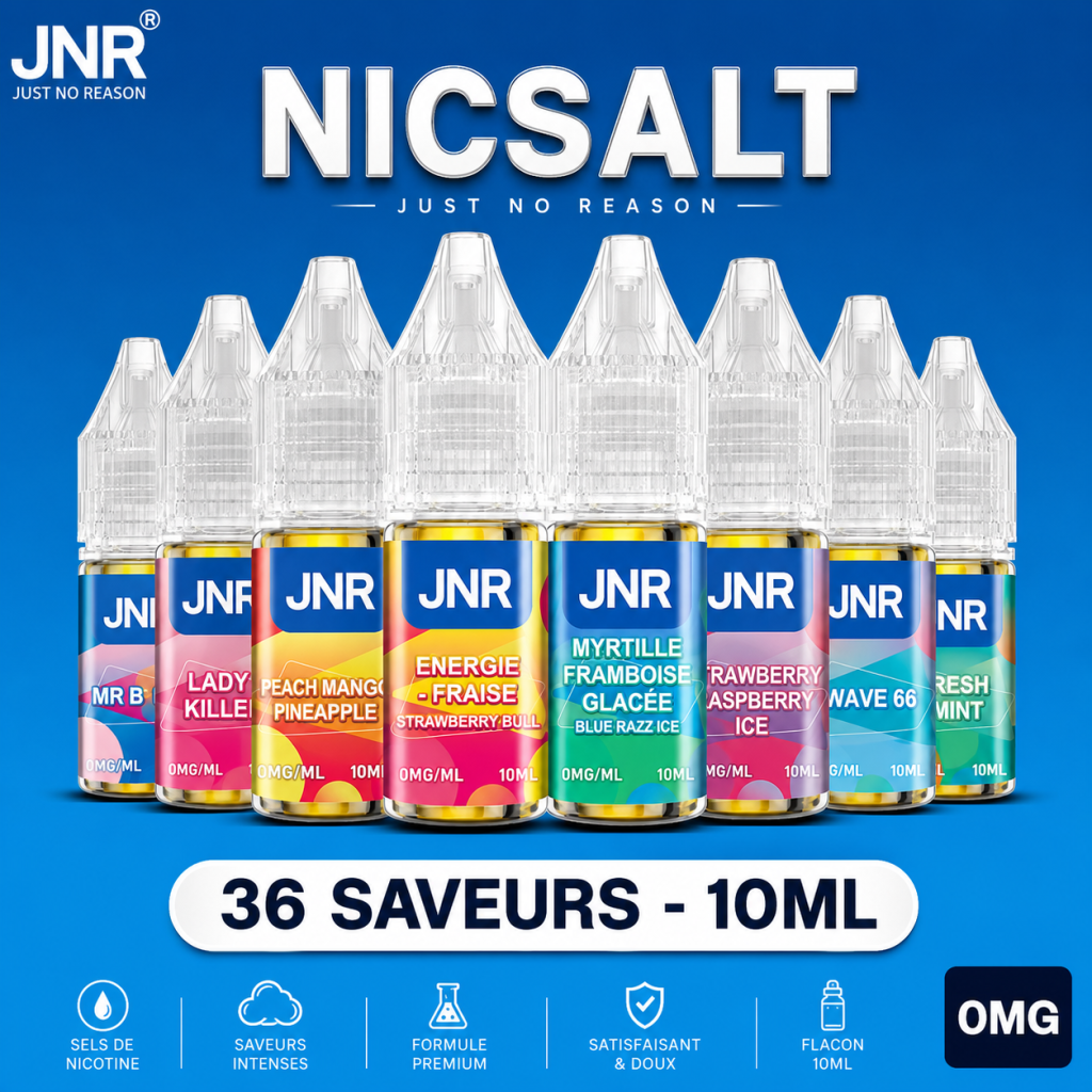 E-liquide JNR 10 ml 0 mg sans nicotine