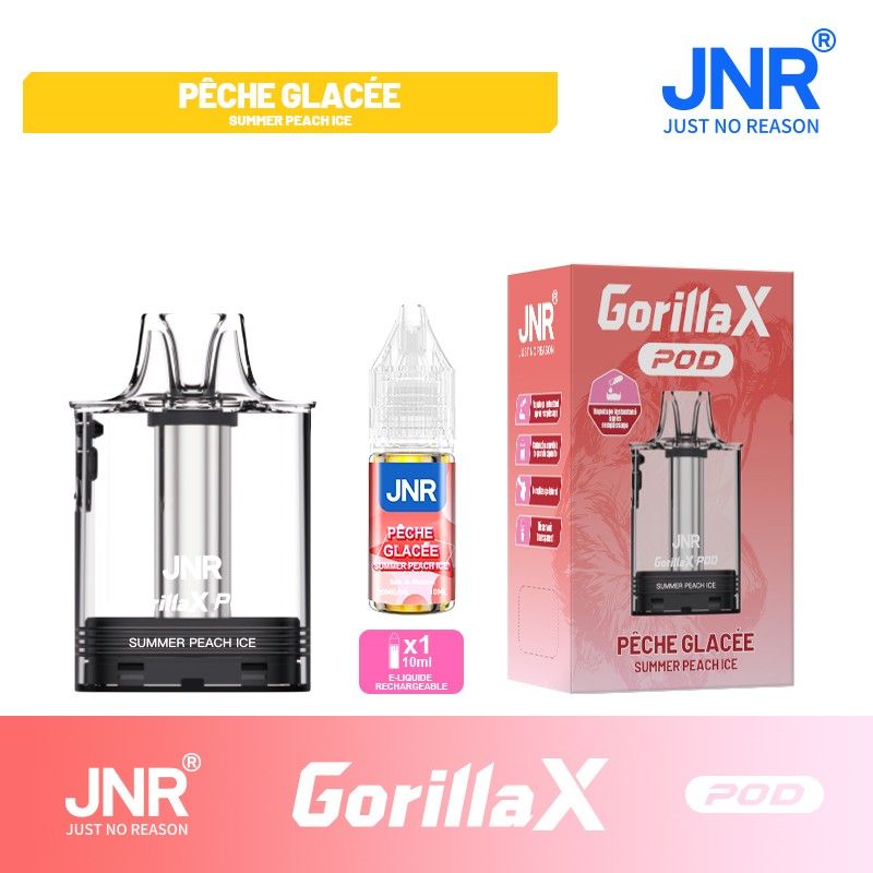 cartouche gorilla x + 1×10 ml 20 mg jnr pod rechargeable dual mesh coil