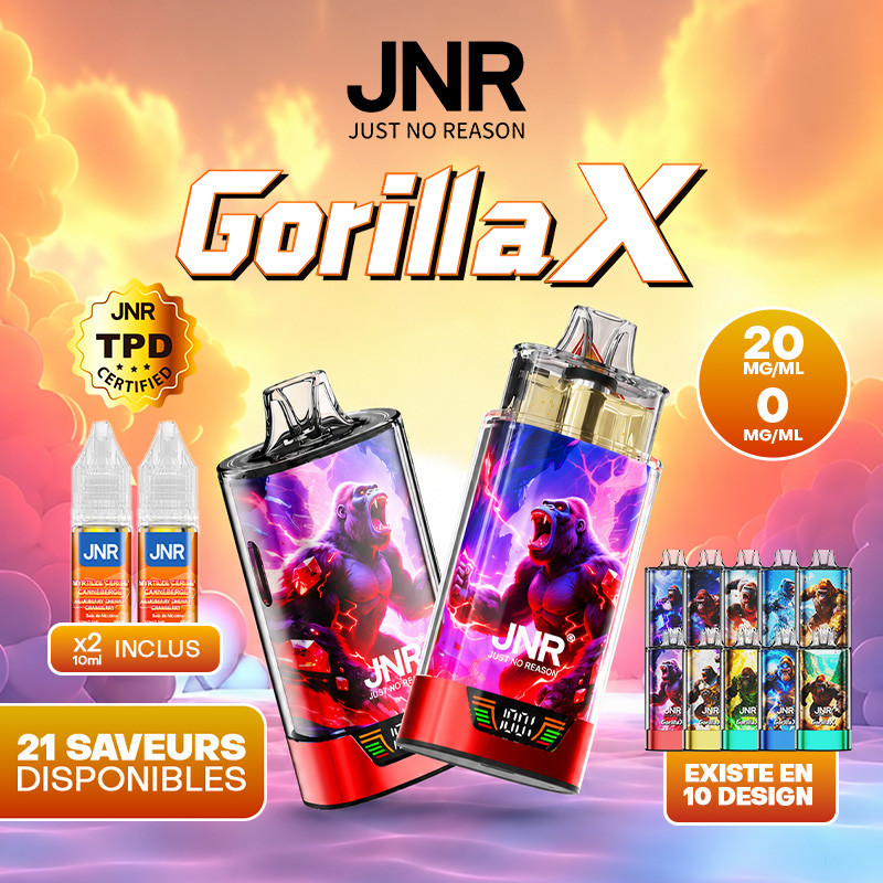 kit gorilla x 43k puffs jnr nouvelles saveurs avec six recettes