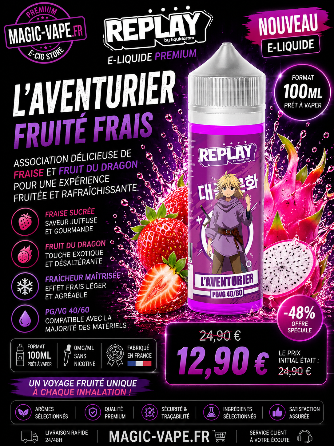 aventurier replay liquida rom 100ml