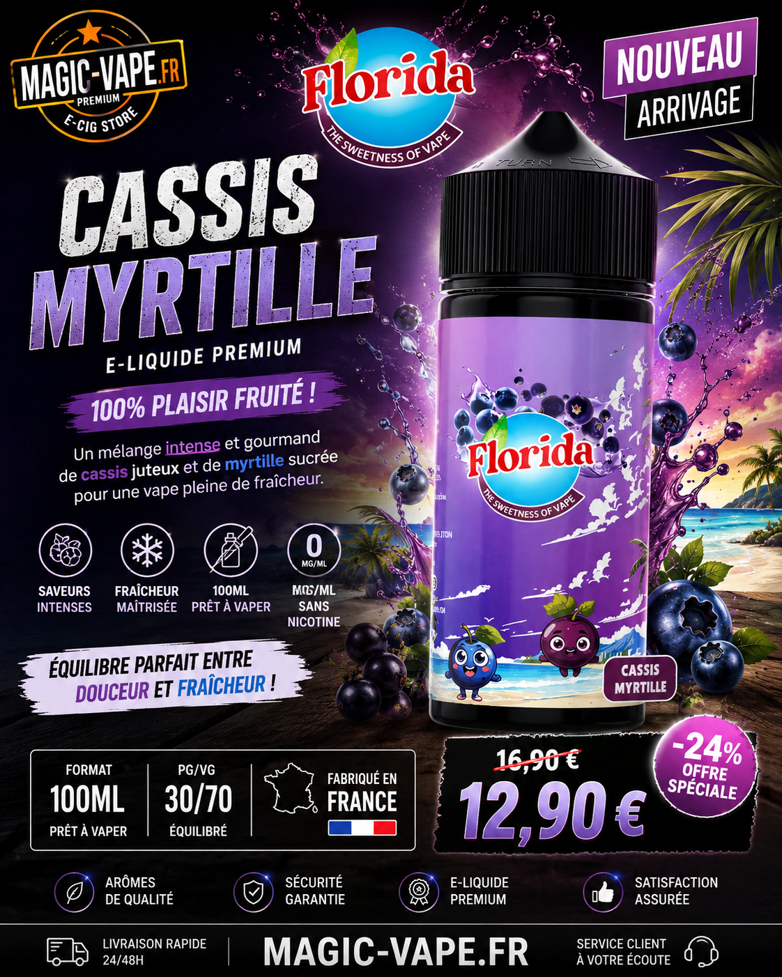 florida cassis myrtille 100 ml