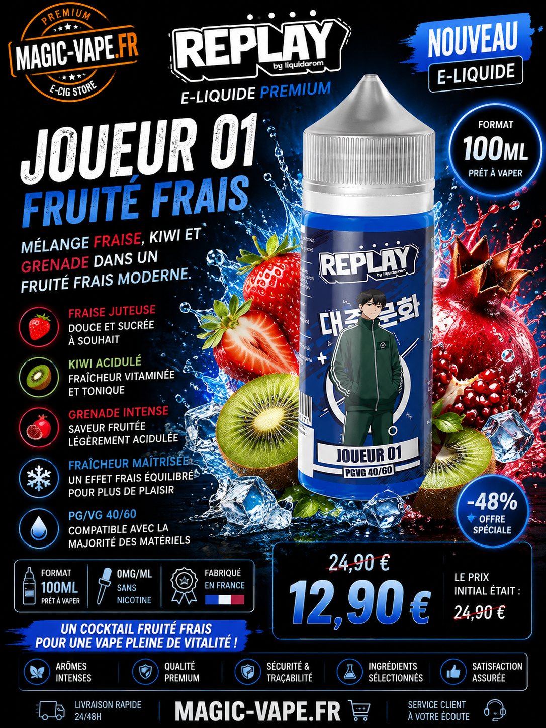 Joueur 01 100 ml – Replay / LiquidArom