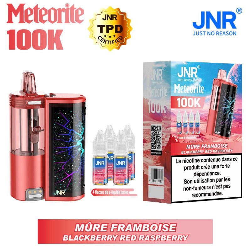 Meteorite 100K + 4x10Ml 20Mg Ou 0Mg - JNR 9 Meteorite 100K JNR avec 4 flacons 10ml en 20mg ou 0mg