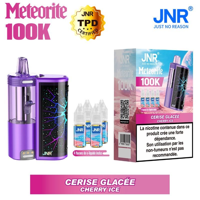 Meteorite 100K + 4x10Ml 20Mg Ou 0Mg - JNR 6 Meteorite 100K JNR avec 4 flacons 10ml en 20mg ou 0mg