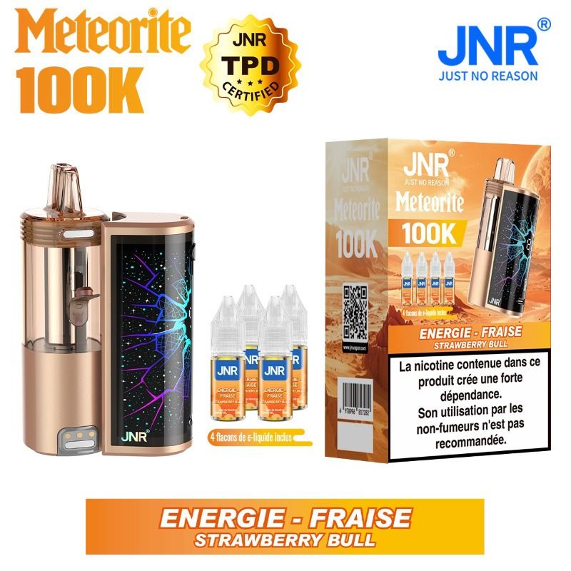 Meteorite 100K + 4x10Ml 20Mg Ou 0Mg - JNR 4 Meteorite 100K JNR avec 4 flacons 10ml en 20mg ou 0mg