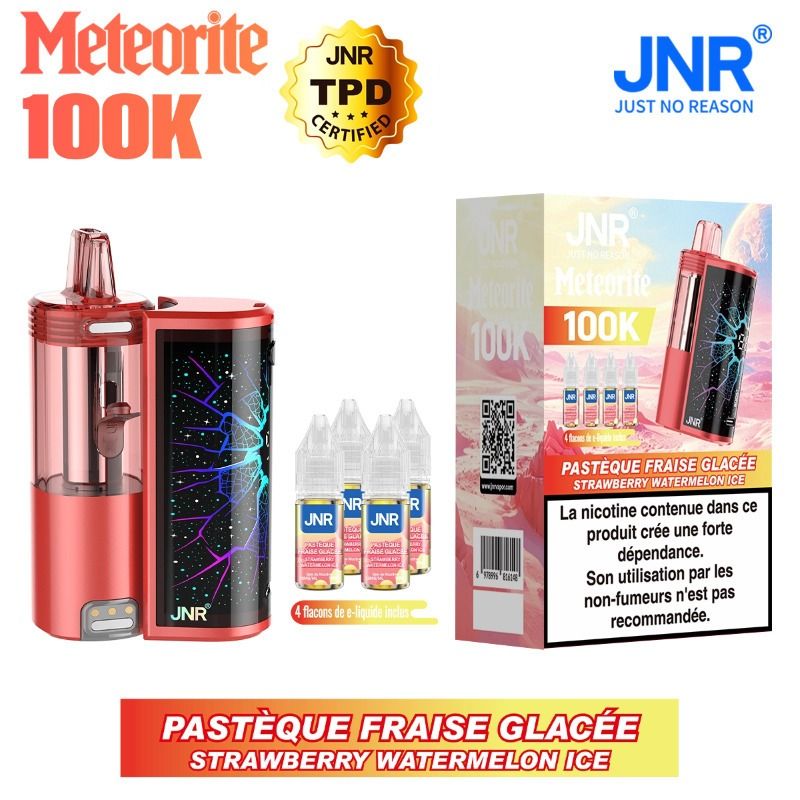 Meteorite 100K + 4x10Ml 20Mg Ou 0Mg - JNR 8 Meteorite 100K JNR avec 4 flacons 10ml en 20mg ou 0mg