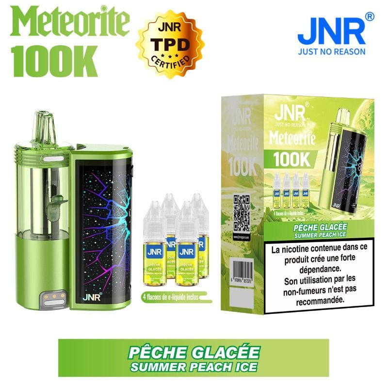Meteorite 100K + 4x10Ml 20Mg Ou 0Mg - JNR 5 Meteorite 100K JNR avec 4 flacons 10ml en 20mg ou 0mg