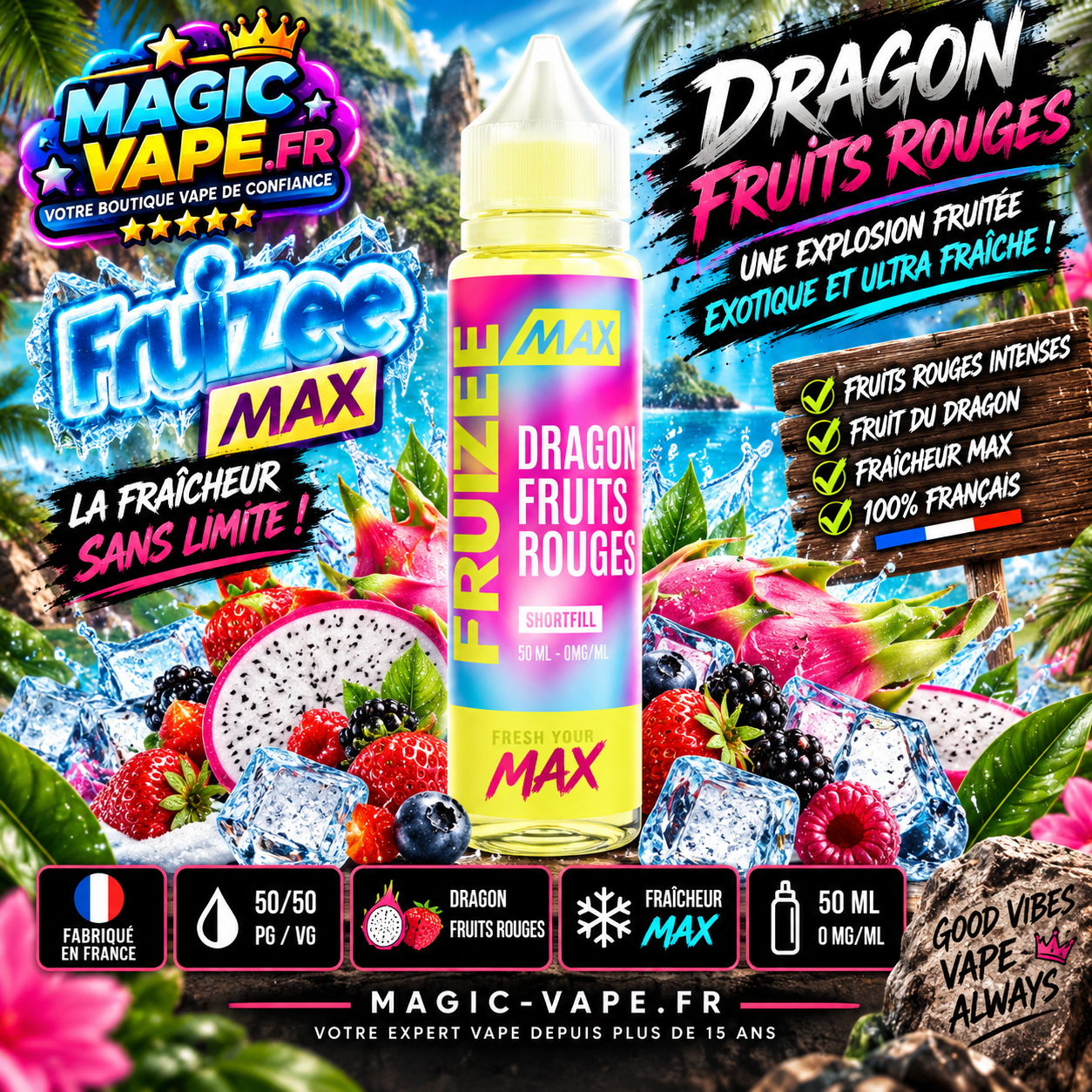 Dragon Fruits Rouges 50ml Fruizee Max Eliquid France