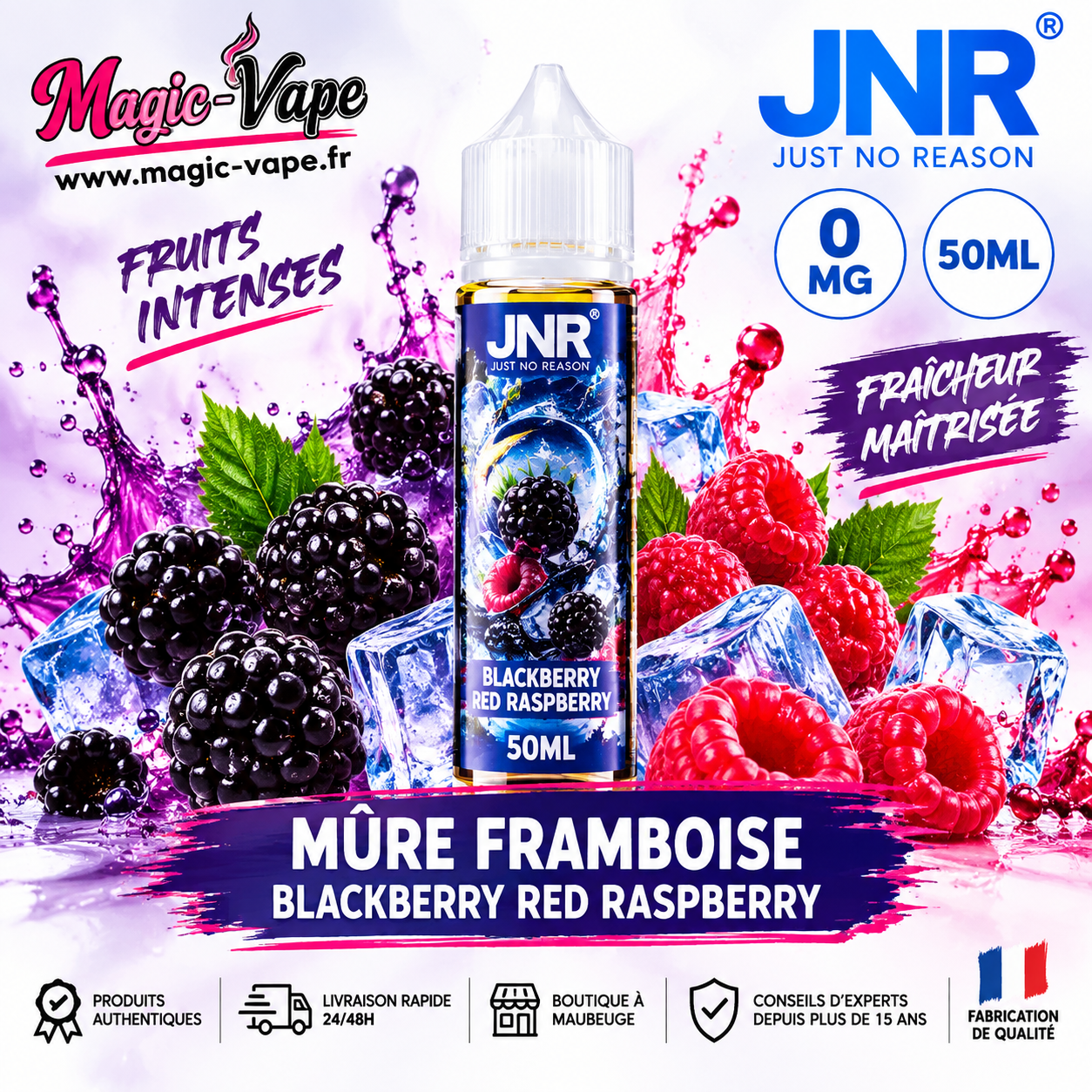 Blackberry Red Raspberry JNR 50ml e-liquide mûre framboise rouge 0mg