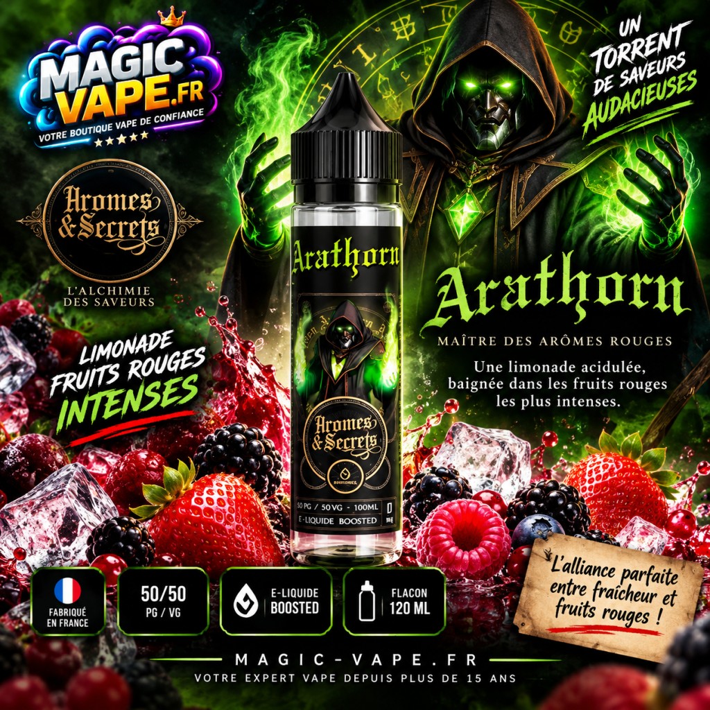 E-liquides Arômes et Secrets 50ml et 100ml : découvrez toute la gamme 2 Arathorn Arômes et Secrets 50ml et 100ml limonade fruits rouges