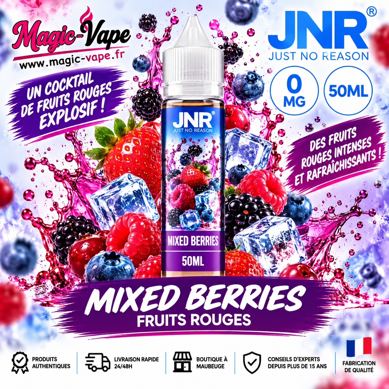 E-liquide Mixed Berries JNR 50ml 0mg baies fruits rouges