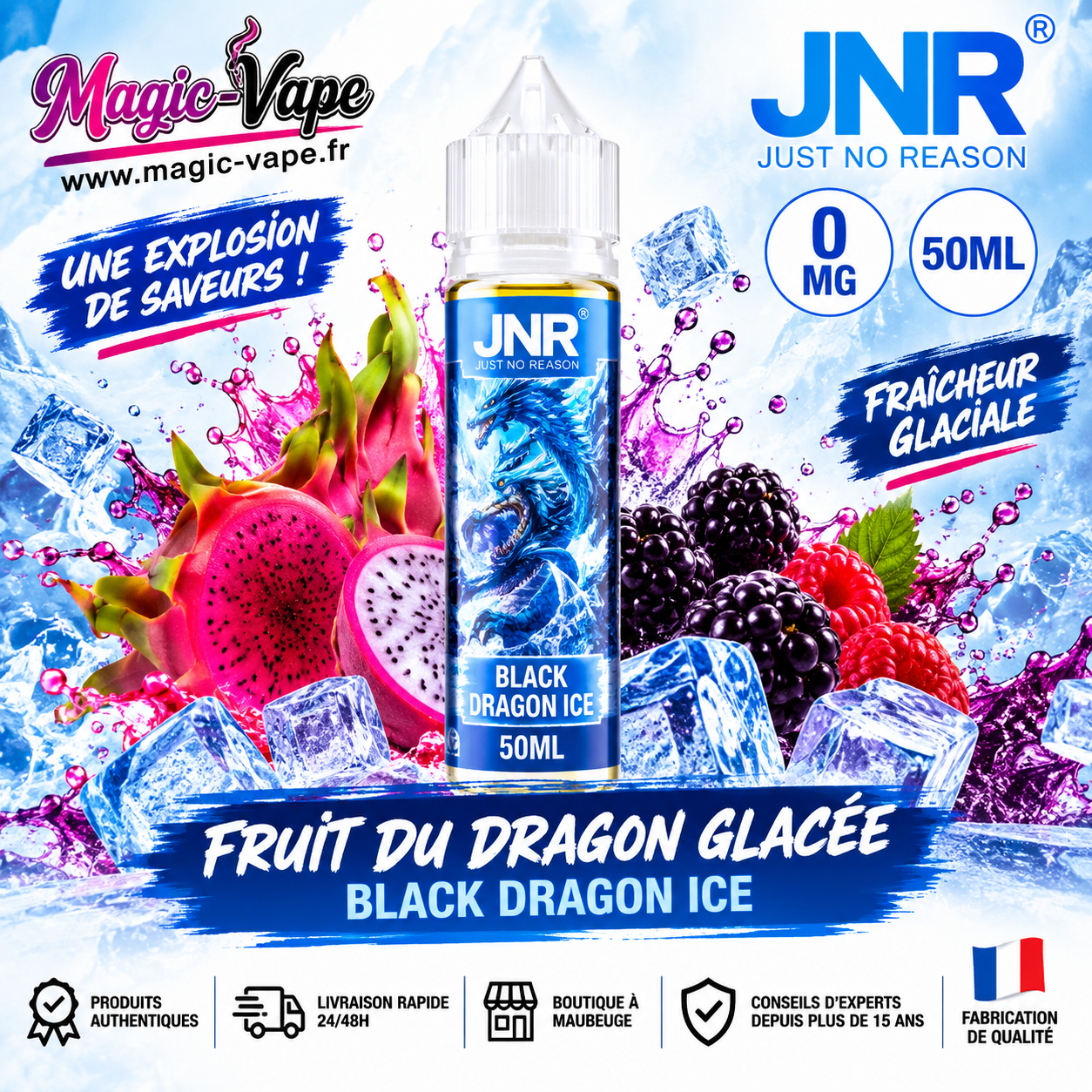 Blueberry Raspberry Cherry JNR 50ml e-liquide myrtille framboise cerise 0mg