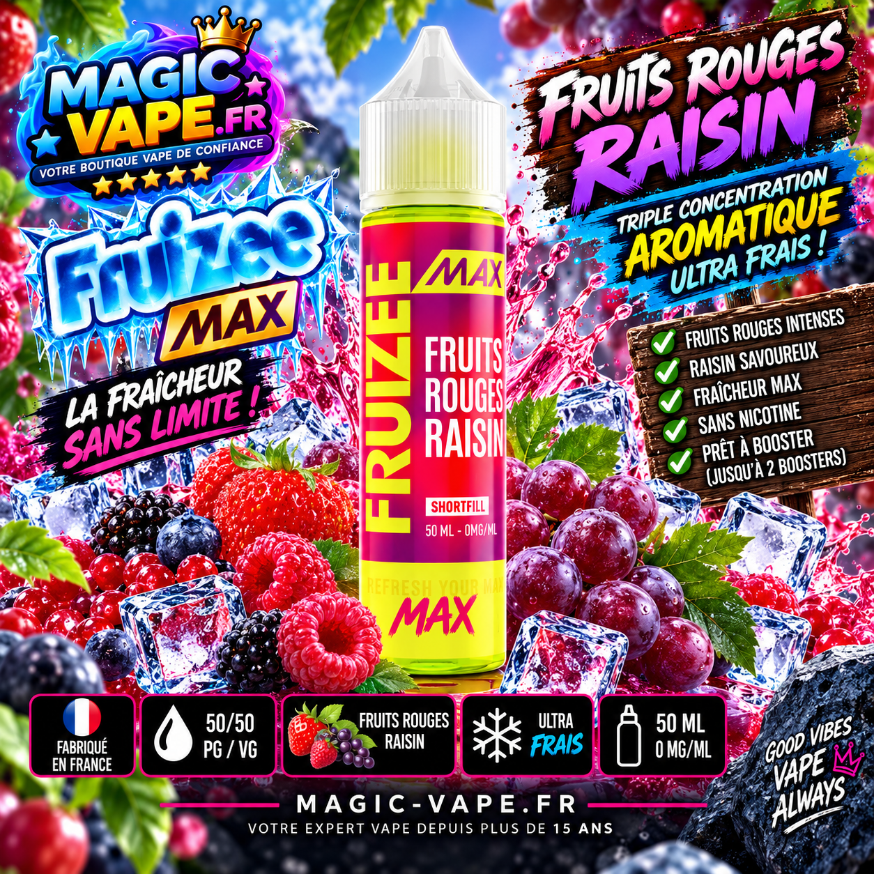 Fruits Rouges Raisin 50ml Fruizee Max – Eliquid France