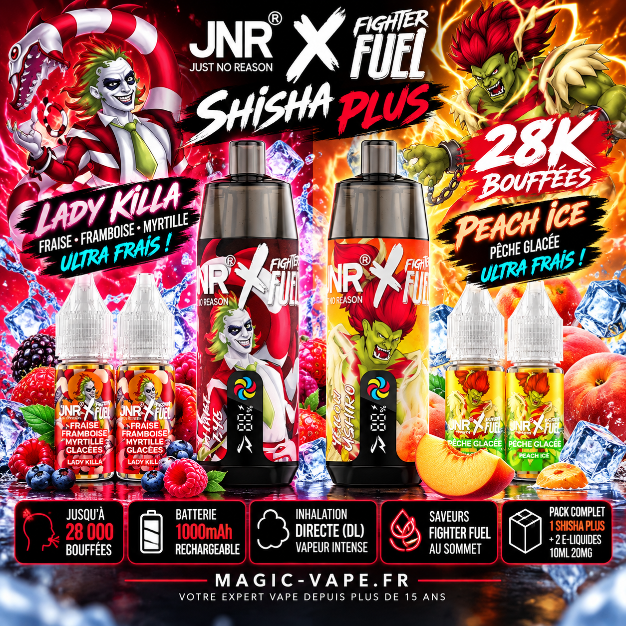 Shisha Plus 28K 20mg JNR x Fighter Fuel
