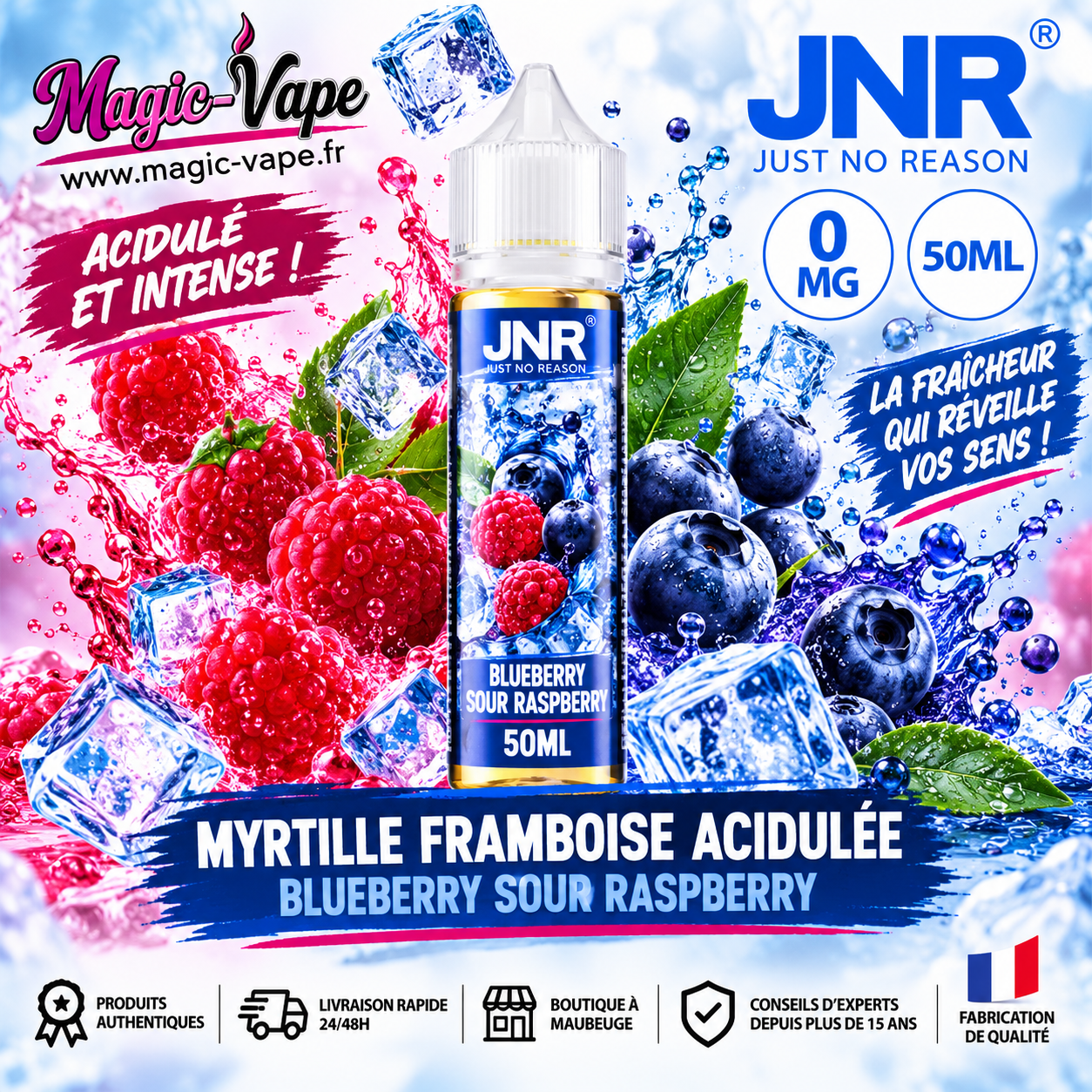 Blueberry Sour Raspberry JNR 50ml myrtille framboise acidulée