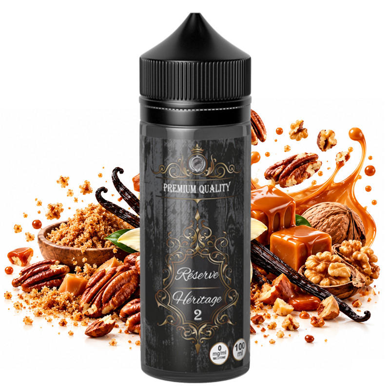 Héritage N°2 Réserve 100ml O'J Lab – e-liquide noix de pécan vanille sucre brun noix caramel