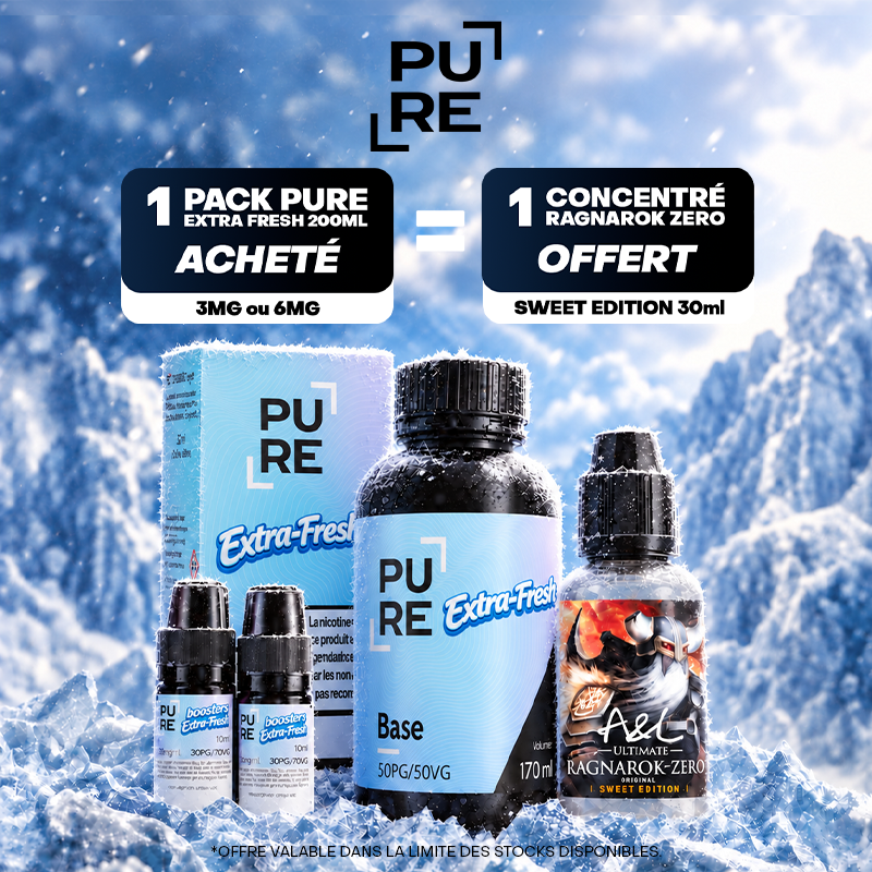 Pack Offre 200ml Base DIY Extra Fresh 50/50 + Ragnarok Zero 30ml offert