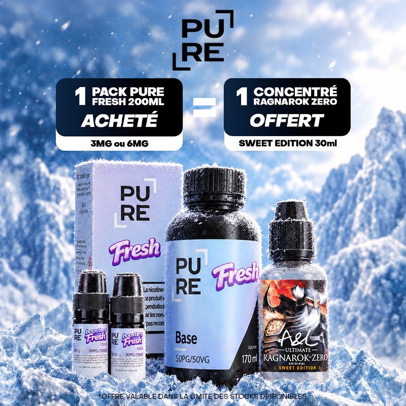 Pack Offre 200ml Base DIY Fresh 50/50 + Ragnarok Zero 30ml offert – PURE 1+1